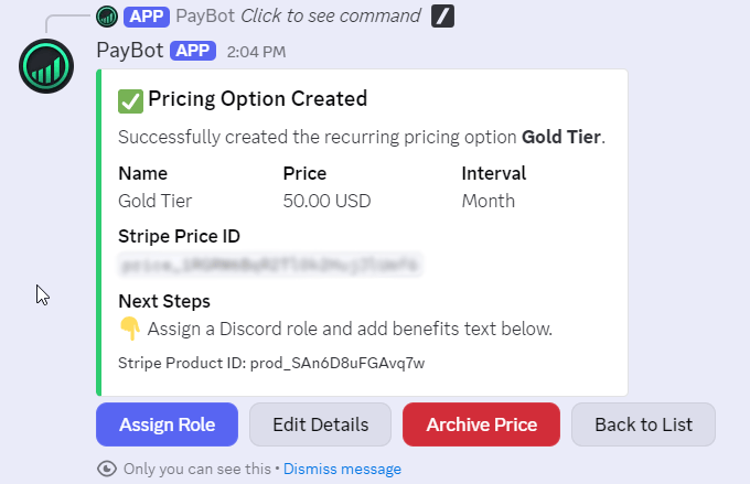 PayBot subscription pricing tiers